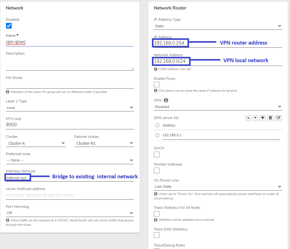 VPN Network Config