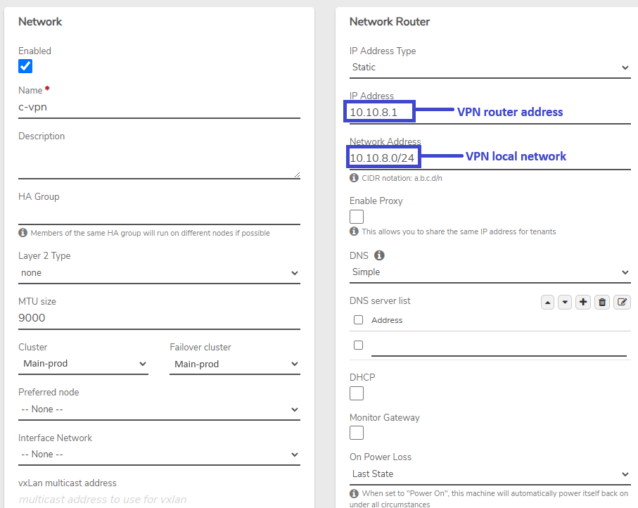 VPN Network Configuration