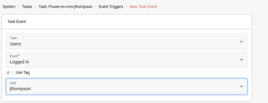Event trigger user login - Light Mode