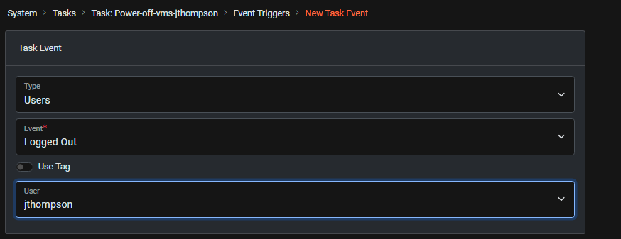 Event trigger user logout - Dark Mode