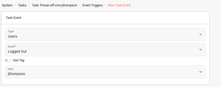 Event trigger user logout - Light Mode