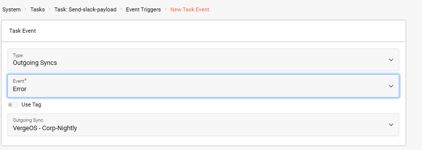Assign Event Trigger to Slack Task- Light Mode