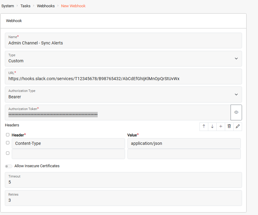 Create webhook - Light Mode
